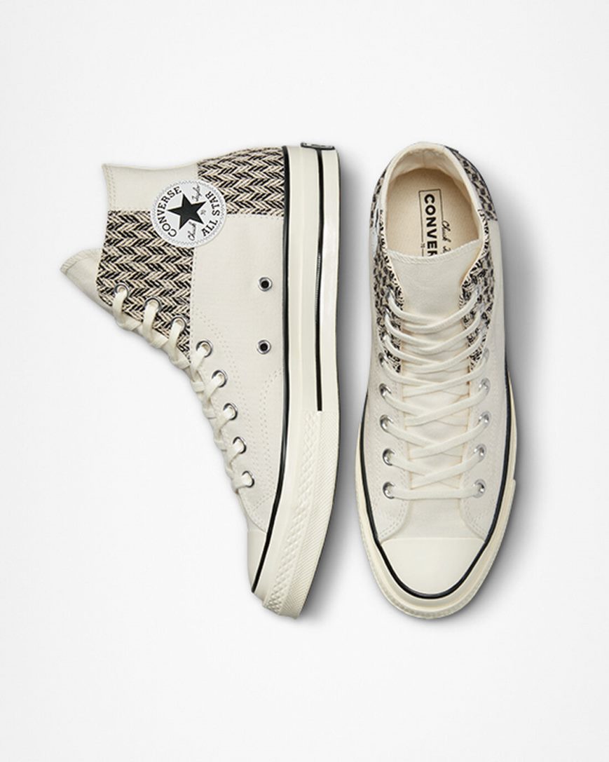 Men's Converse Chuck 70 Patchwork High Top Shoes Beige / White / Black | AU 6935ED